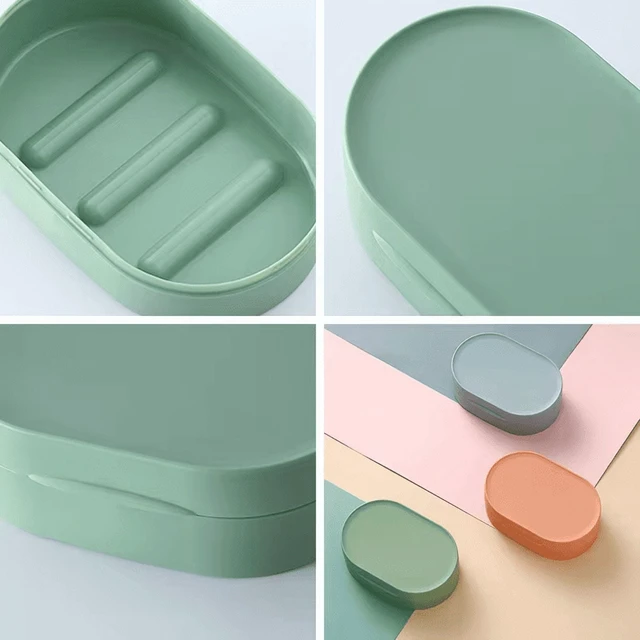 Alt view image 3 of 7 - Round Travel Soap Box Portable Soap Dishes Tray with Lid Waterproof Sealed Soap Container for Bathroom Shower Bathroom Gadgets