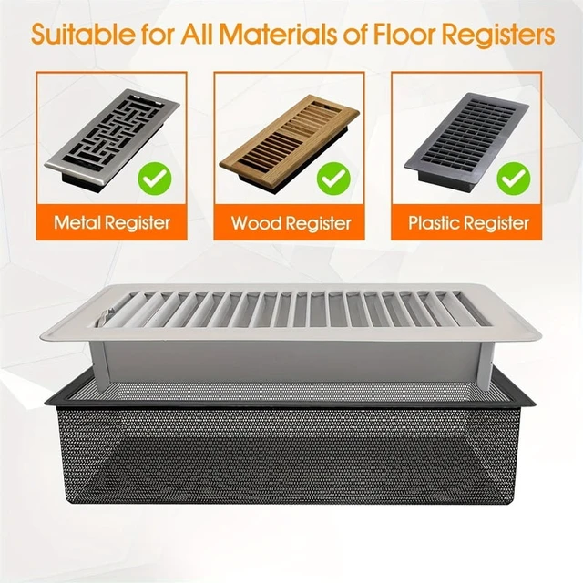 Alt view image 5 of 7 - 2pcs/4pcs Air Vent Screen Mesh Covers - Floor Register Vent Cover Filter Net Catcher Filter Hoods for Home