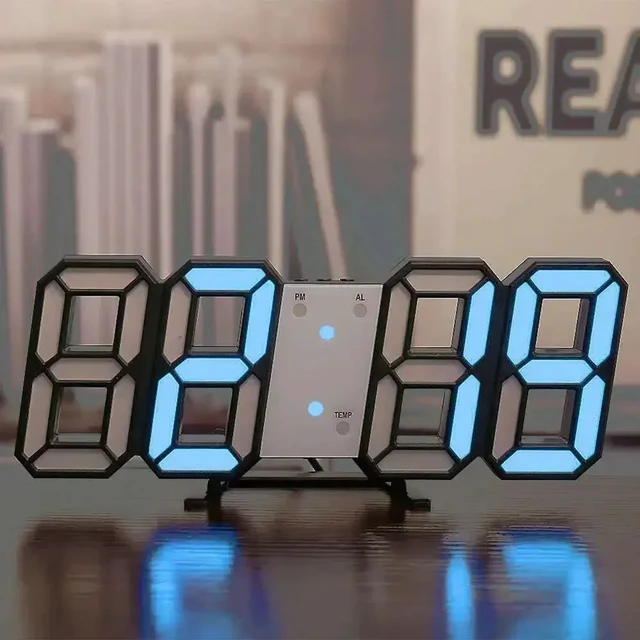 Alt view image 4 of 7 - 3D LED Digital Clock Wall Decoration Glow Night Mode Decoration for Bedroom Adjustable Electronic Watch Room Decor Aesthetics