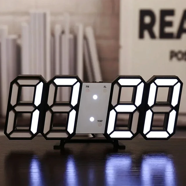 Alt view image 7 of 7 - 3D LED Digital Clock Wall Decoration Glow Night Mode Decoration for Bedroom Adjustable Electronic Watch Room Decor Aesthetics