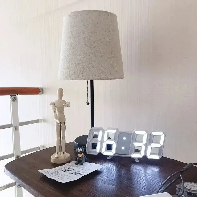 Alt view image 5 of 7 - 3D LED Digital Clock Wall Decoration Glow Night Mode Decoration for Bedroom Adjustable Electronic Watch Room Decor Aesthetics