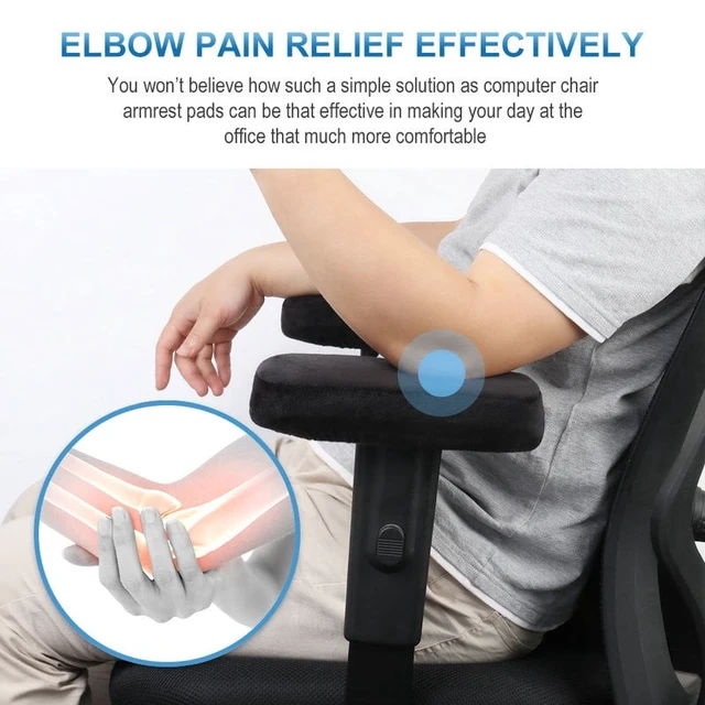 Alt view image 3 of 7 - 1 pair of ergonomic memory foam office chair armrests, comfortable game chair armrests for elbow and forearm decompression