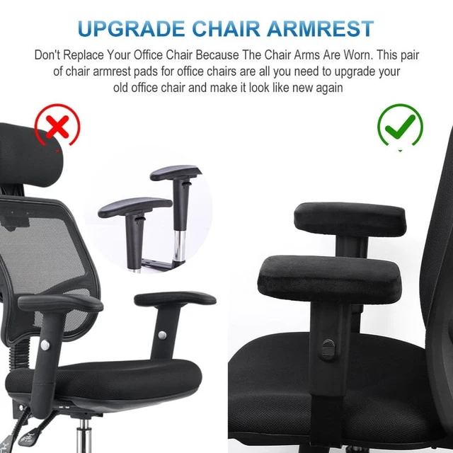 Alt view image 6 of 7 - 1 pair of ergonomic memory foam office chair armrests, comfortable game chair armrests for elbow and forearm decompression