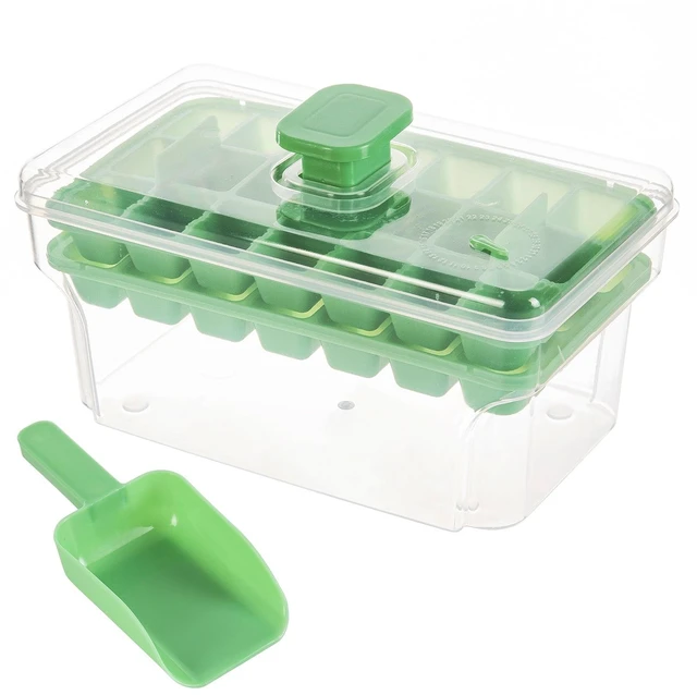 Main image of Ice Trays for Freezer with Lid & Bin, Ice Cube Tray Making 68 pcs Ice Cubes, Easy Press to Release Ice