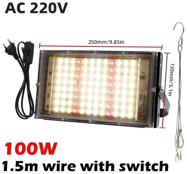 Main image of Full-spectrum 380-840 nanometer sunlight growth lamp, IP65 LED, 50 watts, 100 watts, 300 watts, plant growth lamp, suitable for indoor greenhouses.