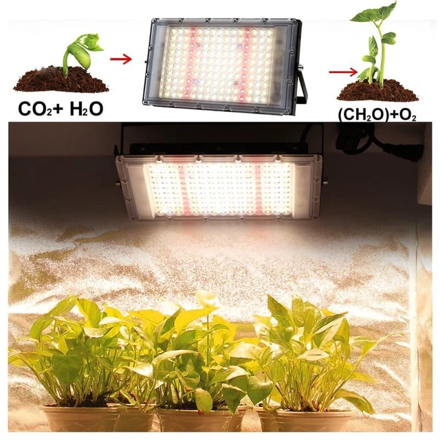 Alt view image 2 of 7 - Full-spectrum 380-840 nanometer sunlight growth lamp, IP65 LED, 50 watts, 100 watts, 300 watts, plant growth lamp, suitable for indoor greenhouses.