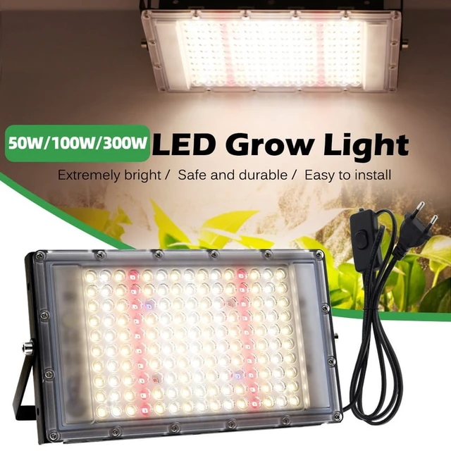 Alt view image 6 of 7 - Full-spectrum 380-840 nanometer sunlight growth lamp, IP65 LED, 50 watts, 100 watts, 300 watts, plant growth lamp, suitable for indoor greenhouses.