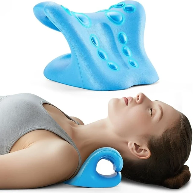 Alt view image 6 of 7 - Neck Stretcher and Cervical Traction Device, Cervical Neck Shoulder Stretcher Massage Pillow Traction Device Muscle Relaxation