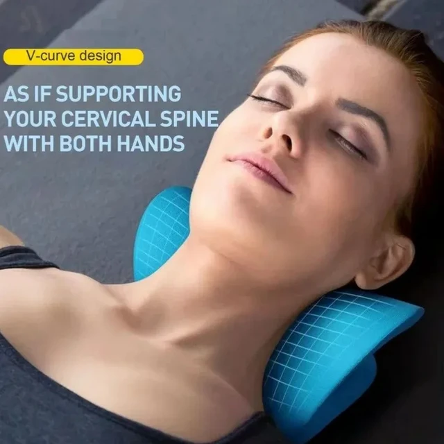 Alt view image 7 of 7 - Neck Stretcher and Cervical Traction Device, Cervical Neck Shoulder Stretcher Massage Pillow Traction Device Muscle Relaxation
