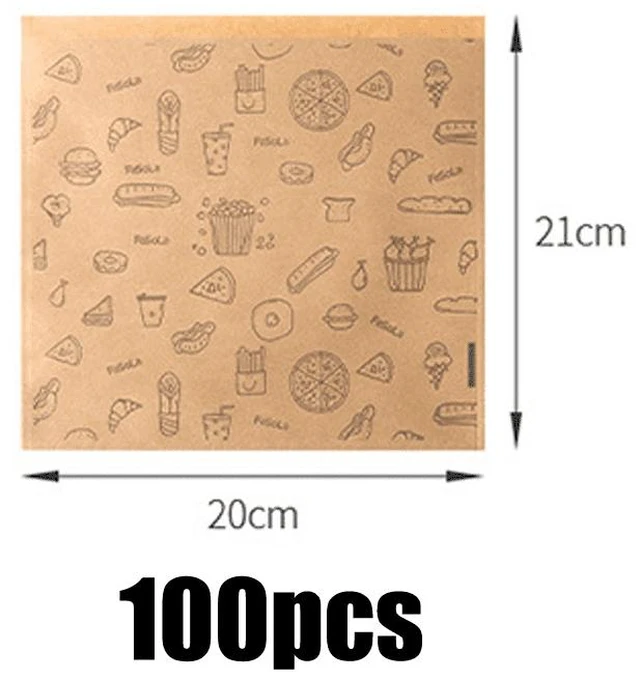 Main image of 50/100pcs oil proof paper bag disposable packaging baking paper dessert sandwich burger packaging bag kitchen accessories
