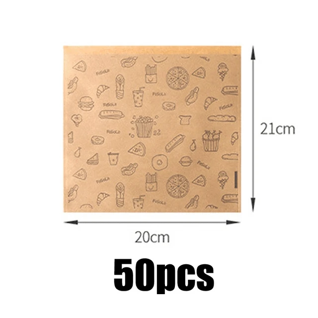 Alt view image 4 of 7 - 50/100pcs oil proof paper bag disposable packaging baking paper dessert sandwich burger packaging bag kitchen accessories