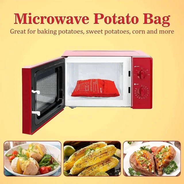 Alt view image 4 of 7 - Microwave Potato Bag Reusable Express Microwave Potato Cooker Bag Baked Potato Cooker Perfect Potatoes 4 Minutes Red Baked Pouch