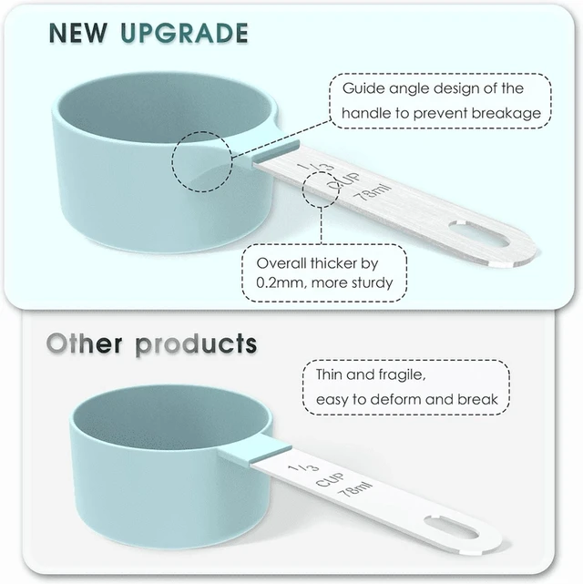 Alt view image 4 of 7 - 8pcs Measuring Cups & Spoons Set,Stackable Nesting Measure Cups with Stainless Steel Handle,Kitchen Gadgets for Cooking & Baking