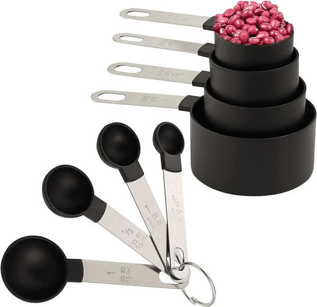 Alt view image 3 of 7 - 8pcs Measuring Cups & Spoons Set,Stackable Nesting Measure Cups with Stainless Steel Handle,Kitchen Gadgets for Cooking & Baking