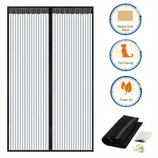 Alt view image 3 of 6 - Anti-mosquito Curtain Mosquito Netss for Window Fly Screen Automatic Closing Door Household Ventilation Curtains Magnetic Net