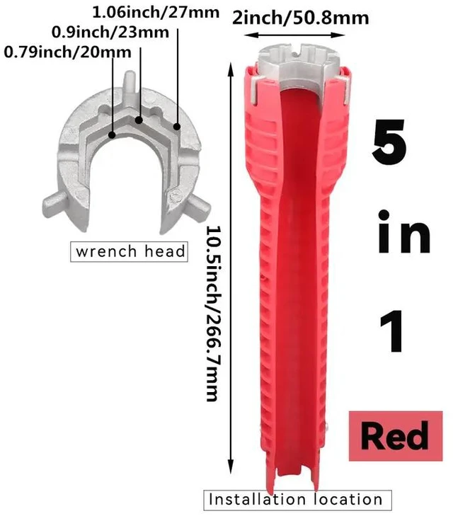 Main image of 8 In 1 Flume Wrench Anti-slip Kitchen Sink Repair Tools Bathroom Faucet Assembly Key Plumbing Installation Wrench
