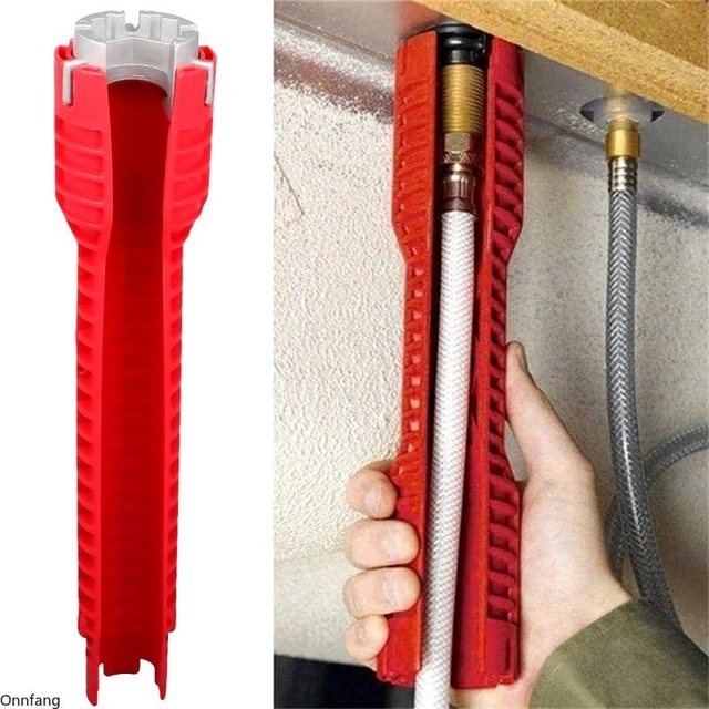 Alt view image 2 of 7 - 8 In 1 Flume Wrench Anti-slip Kitchen Sink Repair Tools Bathroom Faucet Assembly Key Plumbing Installation Wrench