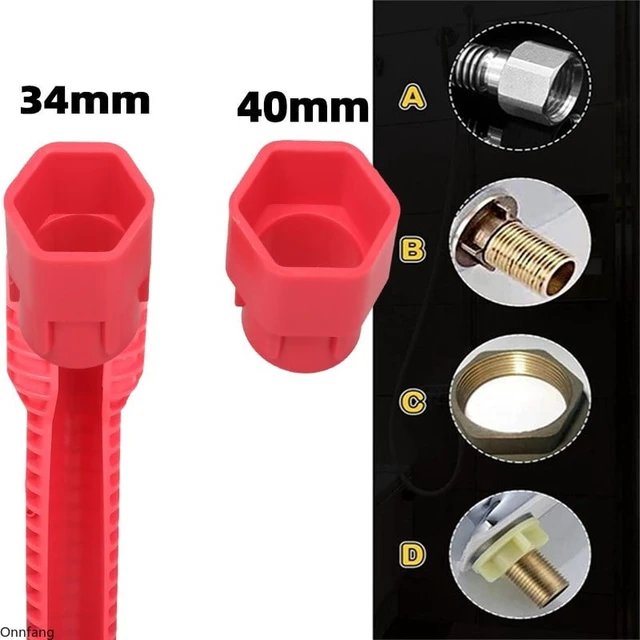 Alt view image 7 of 7 - 8 In 1 Flume Wrench Anti-slip Kitchen Sink Repair Tools Bathroom Faucet Assembly Key Plumbing Installation Wrench
