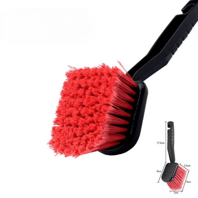 Alt view image 4 of 7 - 1Pc Soft Bristle Car Wash Brush - Long Handle Tire & Body Cleaning Tool With Red Head For Wheel Hubs
