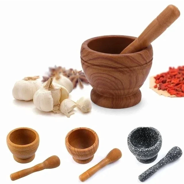 Alt view image 3 of 7 - Resin Setmortar and Pestle Garlic Herb Spice Mixing Grinding Crusher Bowl Restaurant Kitchen Tools