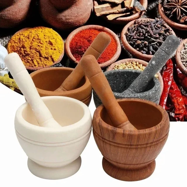 Alt view image 5 of 7 - Resin Setmortar and Pestle Garlic Herb Spice Mixing Grinding Crusher Bowl Restaurant Kitchen Tools