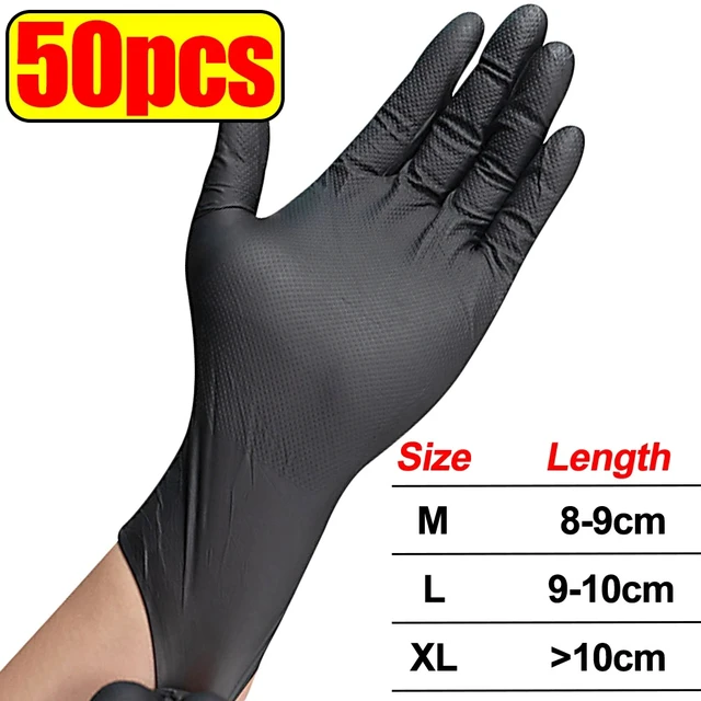 Alt view image 3 of 7 - Heavy Duty Nitrile Gloves 8Mil Extra Thick Mechanic Home Garden Disposable Glove with Textured Grip Antislip Safety Work Gloves