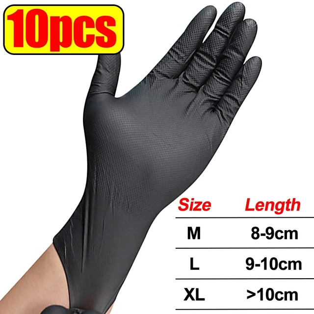 Alt view image 7 of 7 - Heavy Duty Nitrile Gloves 8Mil Extra Thick Mechanic Home Garden Disposable Glove with Textured Grip Antislip Safety Work Gloves