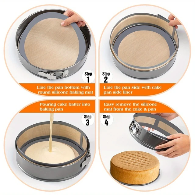 Alt view image 5 of 7 - Silicone Baking Pad Suitable for Springform Flat Bottom, Preventing Cake From Sticking To The Bottom and Sides, Easy To Clean
