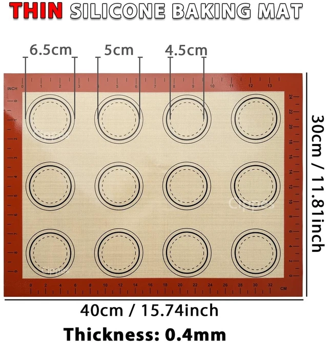 Main image of 1PC Silicone Baking Mat for Oven, Thin 0.4mm, Reusable Non Stick Heat Resistant Bakeware Sheets Liner Baking Tools for Cookie