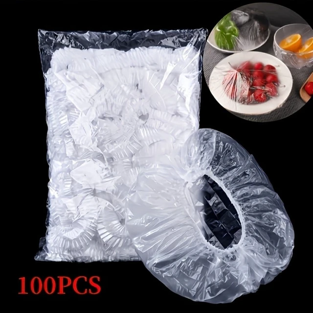 Alt view image 3 of 7 - Large size 100 pieces of color food grade cling film cover disposable refrigerator, fruit and food dust cover