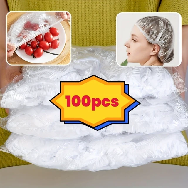 Alt view image 6 of 7 - Large size 100 pieces of color food grade cling film cover disposable refrigerator, fruit and food dust cover