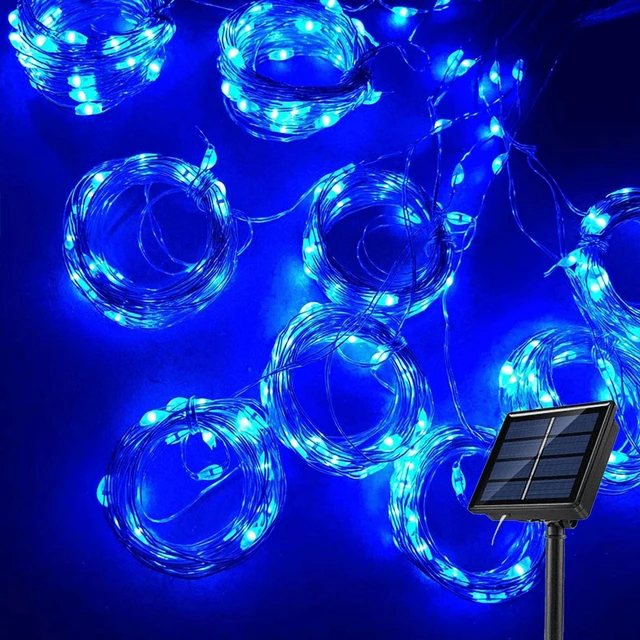 Alt view image 2 of 7 - Solar Curtain Light Outdoor Waterproof Solar Fairy Garland String Lights Garden Yard Pavilion Wedding Party Holiday Decor Lights