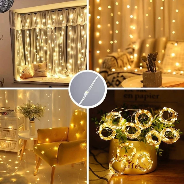 Alt view image 4 of 7 - Solar Curtain Light Outdoor Waterproof Solar Fairy Garland String Lights Garden Yard Pavilion Wedding Party Holiday Decor Lights