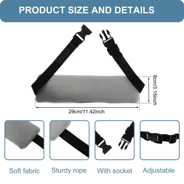 Alt view image 2 of 7 - 2PCS/Set Travel Pillow Alternative Stops Head Bobbing Airplane Head Straps and Car Head Support Band Great on Travel Upright