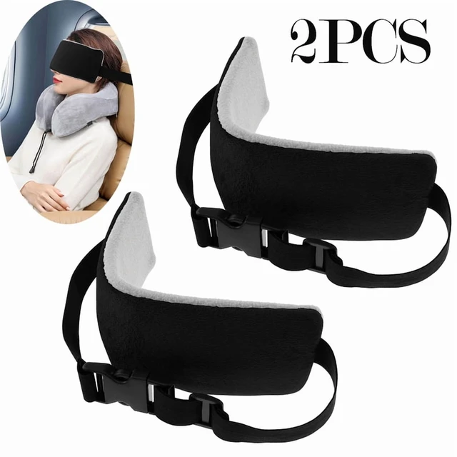 Alt view image 3 of 7 - 2PCS/Set Travel Pillow Alternative Stops Head Bobbing Airplane Head Straps and Car Head Support Band Great on Travel Upright