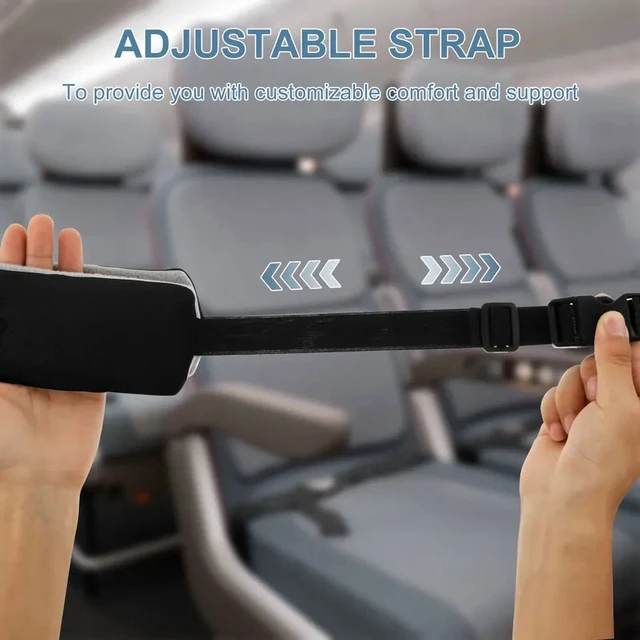 Alt view image 6 of 7 - 2PCS/Set Travel Pillow Alternative Stops Head Bobbing Airplane Head Straps and Car Head Support Band Great on Travel Upright