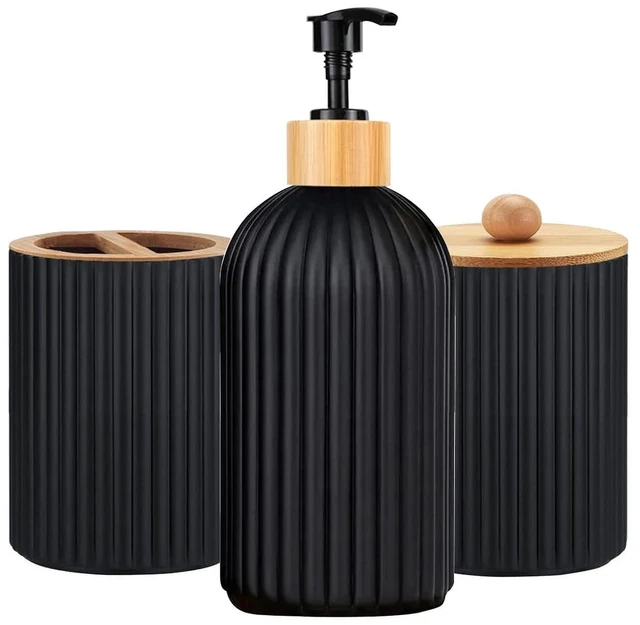 Main image of Bathroom Countertop Container Hand Soap Dispenser Cotton Ball Storage Box Toothbrush Holder Home Decoration Organizer