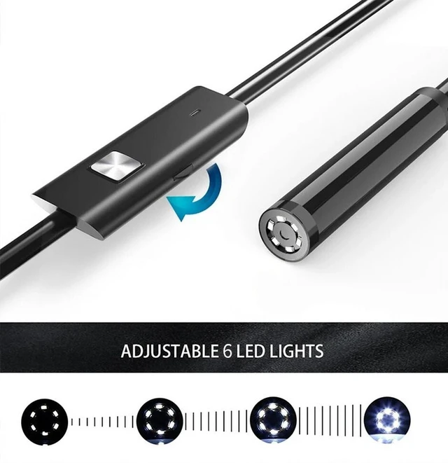 Alt view image 7 of 7 - 7.0MM TYPE-C Endoscope Camera IP67 Waterproof 6 LEDs Adjustable USB Android Flexible Inspection Borescope Cameras for Phone PC