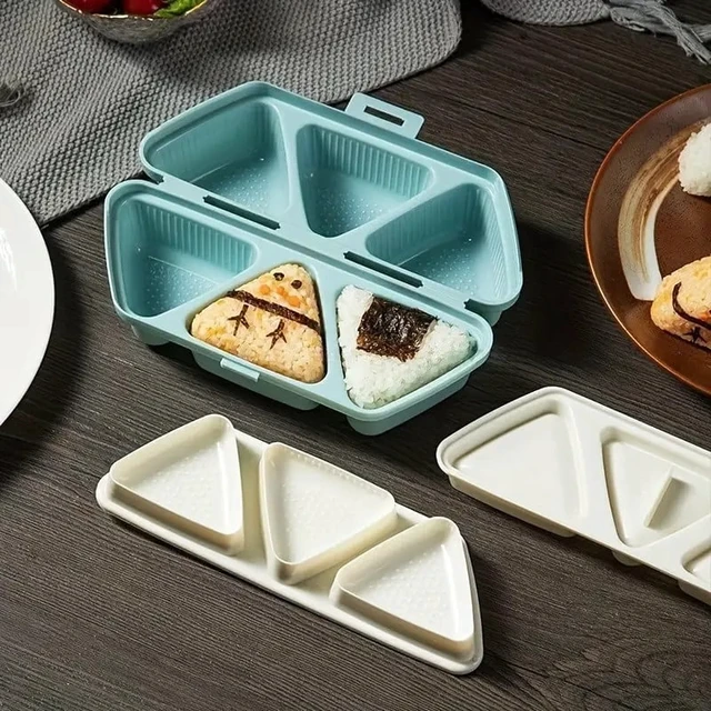 Alt view image 6 of 7 - 6 Grids Sushi Mould Triangle Bento Box Kitchen Party Supply Mold Tool Onigiri Rice Ball Bento Machinenori Kitchen Accessories