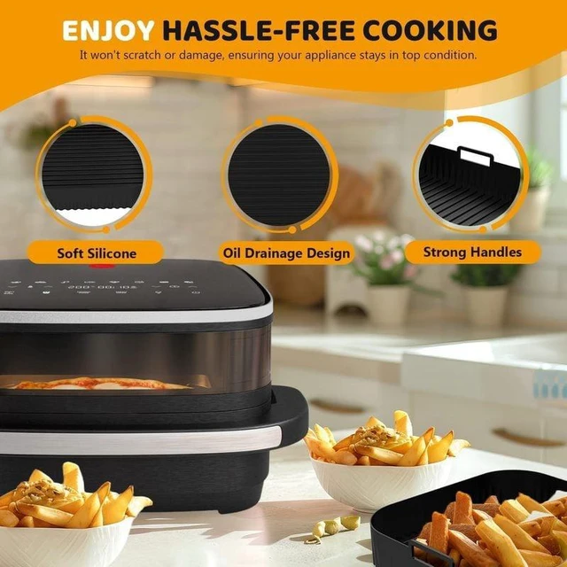 Alt view image 2 of 7 - 26cm Air Fryer Silicone Mold for Moulinex Easy Fry XL Surface Reusable AirFryer Silicone Tray Container Accessorie Easy To Clean