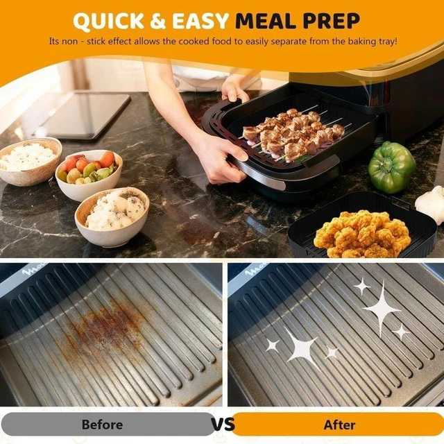 Alt view image 7 of 7 - 26cm Air Fryer Silicone Mold for Moulinex Easy Fry XL Surface Reusable AirFryer Silicone Tray Container Accessorie Easy To Clean