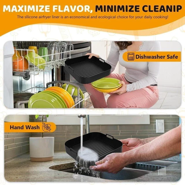 Alt view image 6 of 7 - 26cm Air Fryer Silicone Mold for Moulinex Easy Fry XL Surface Reusable AirFryer Silicone Tray Container Accessorie Easy To Clean