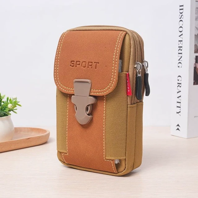 Alt view image 2 of 7 - Man Belt Pouch Mobile Phone Bag for Men Phone Holster Bag Molle Waist Bag Pack Small Tactical Duty Belt Backpack Card Holder