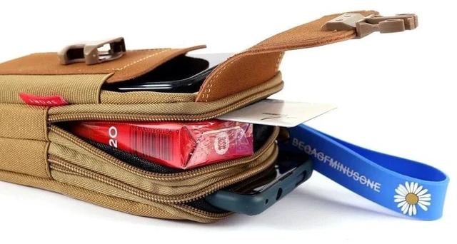 Alt view image 3 of 7 - Man Belt Pouch Mobile Phone Bag for Men Phone Holster Bag Molle Waist Bag Pack Small Tactical Duty Belt Backpack Card Holder