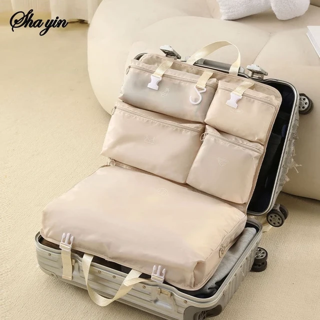 Alt view image 5 of 7 - 6-in-1 Folding Travel Storage Bag, Portable Luggage Organizer, Multifunctional Clothing Sorting Bag, Travel Bag Hanging bag