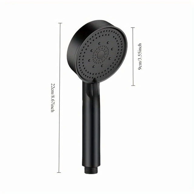 Alt view image 5 of 6 - 5 Modes Adjustable Rain Drenching Mode Black Bath Shower Head Head Water Saving High Pressure Showerhead Bathroom Accessories