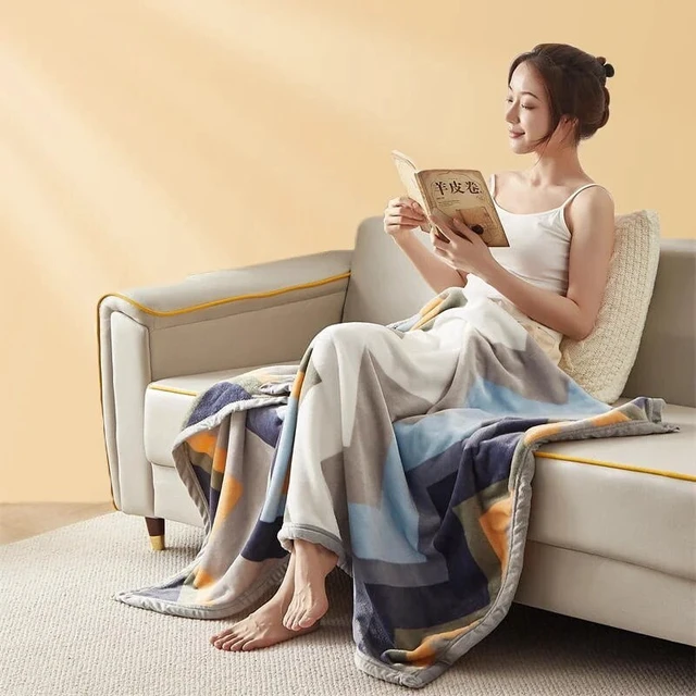 Alt view image 4 of 7 - Extra Soft Flannel Blanket Thickened Nap Air Conditioning Blanket