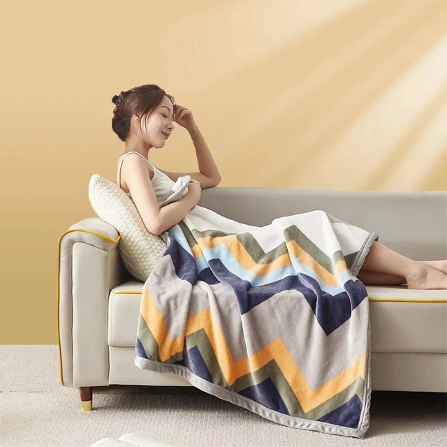 Alt view image 6 of 7 - Extra Soft Flannel Blanket Thickened Nap Air Conditioning Blanket