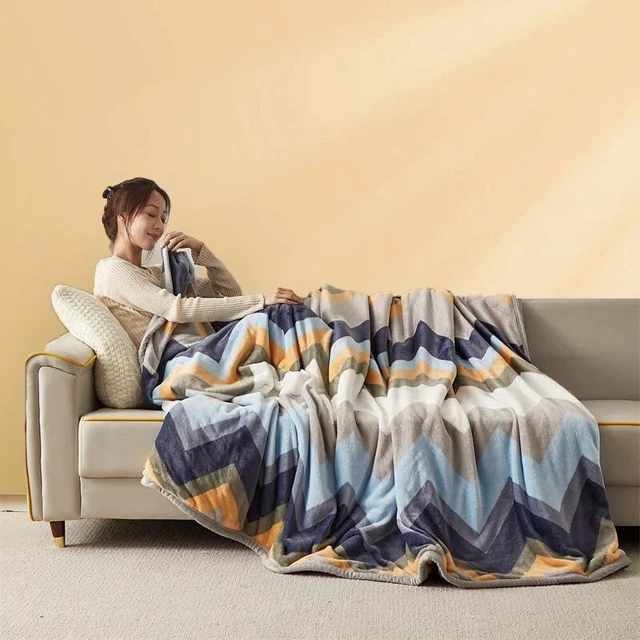 Alt view image 2 of 7 - Extra Soft Flannel Blanket Thickened Nap Air Conditioning Blanket