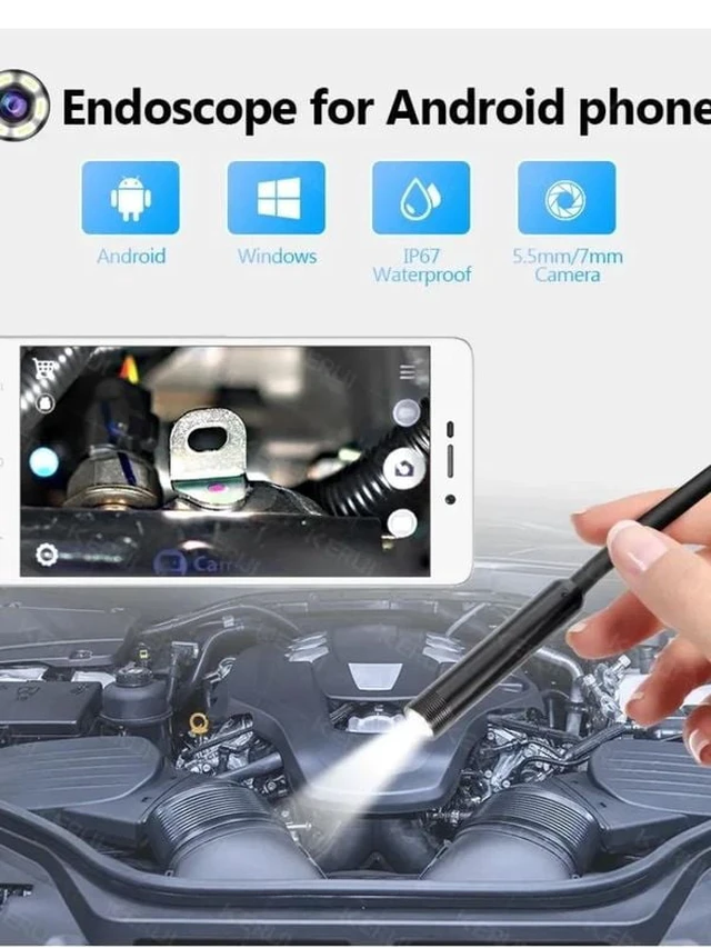 Alt view image 3 of 6 - USB Endoscope for OTG Android Phone 5.5mm Borescope Inspection Snake Camera IP67 Waterproof with 6 LED Lights For Type C